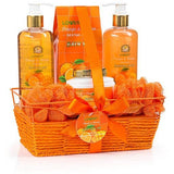 Home Spa Gift Basket in Orange Mango, Bath and Body Care Kit
