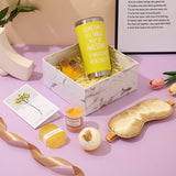 Sun-Kissed Moments Bath Gift Set – 6Pc Spa Kit with Candle, Mug & More