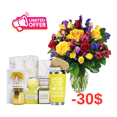 Golden Glow: Spa & Bloom Gift Set